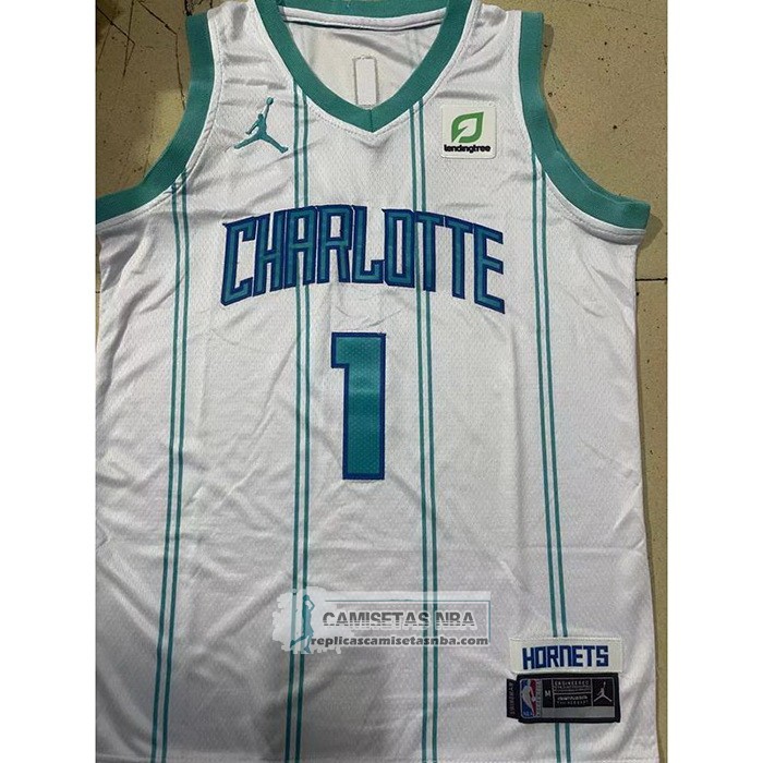Camiseta Nino Charlotte Hornets LaMelo Ball NO 1 Association 2022-23 Blanco